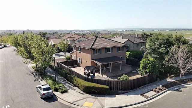 drone / aerial view featuring a residential view