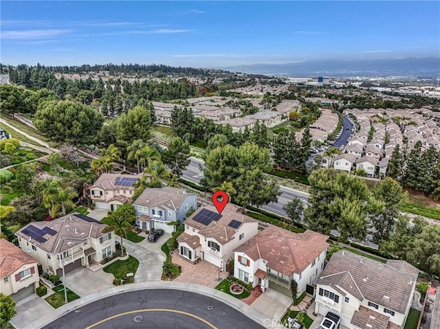 bird's eye view with a residential view
