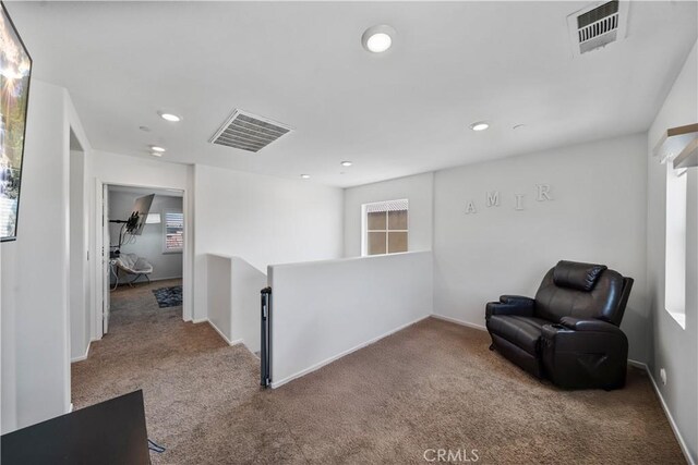 67410 Rio Vista Dr, Cathedral City, CA 92234 - unfurnished room with an upstairs landing, carpet, plenty of natural light, recessed lighting, and baseboards