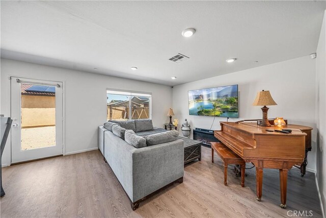 67410 Rio Vista Dr, Cathedral City, CA 92234 - living area with light wood-style flooring, baseboards, and recessed lighting