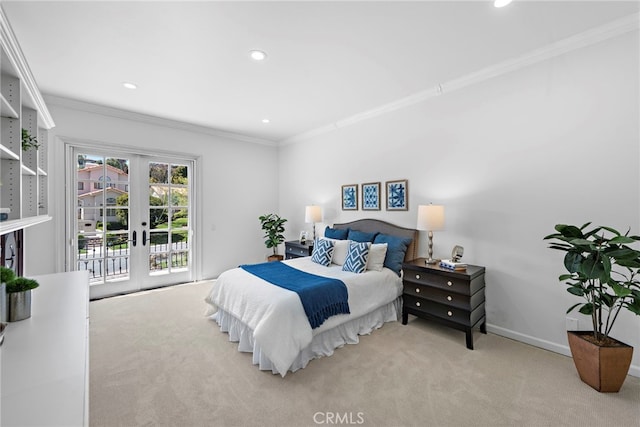 6 Riverstone, Laguna Niguel, CA 92677 - bedroom with crown molding, french doors, access to outside, and carpet