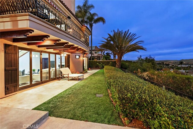 6 Riverstone, Laguna Niguel, CA 92677 - view of yard with a patio area, a balcony, and fence