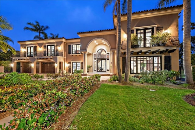 6 Riverstone, Laguna Niguel, CA 92677 - mediterranean / spanish-style home with stucco siding, french doors, and a balcony
