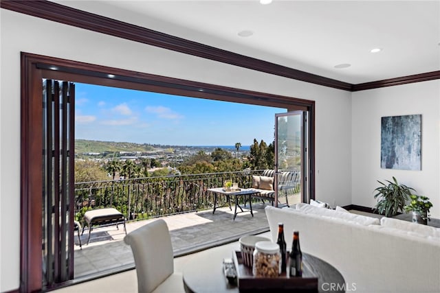 6 Riverstone, Laguna Niguel, CA 92677 - dining room featuring crown molding, a healthy amount of sunlight, and recessed lighting