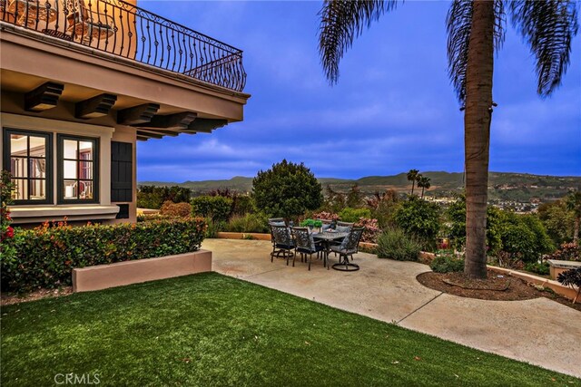 6 Riverstone, Laguna Niguel, CA 92677 - view of yard with a patio area, a balcony, and a mountain view