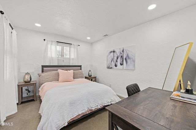 1270 Dove Meadow Rd, Solvang, CA 93463 - carpeted bedroom with baseboards and recessed lighting