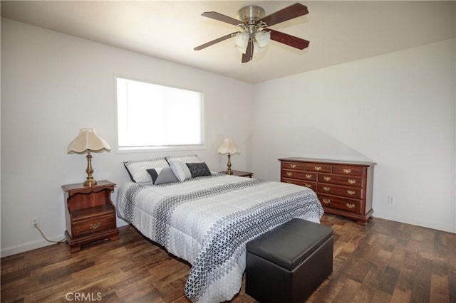 272 Rio Bravo Ct, Corning, CA 96021 - bedroom with dark wood-style floors and ceiling fan