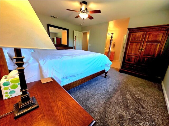 47180 Lookout Mountain Dr, Coarsegold, CA 93614 - carpeted bedroom with ceiling fan