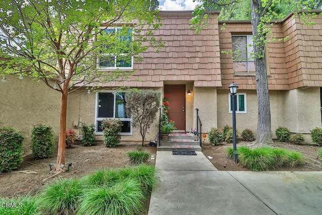 view of front of home with stucco siding
