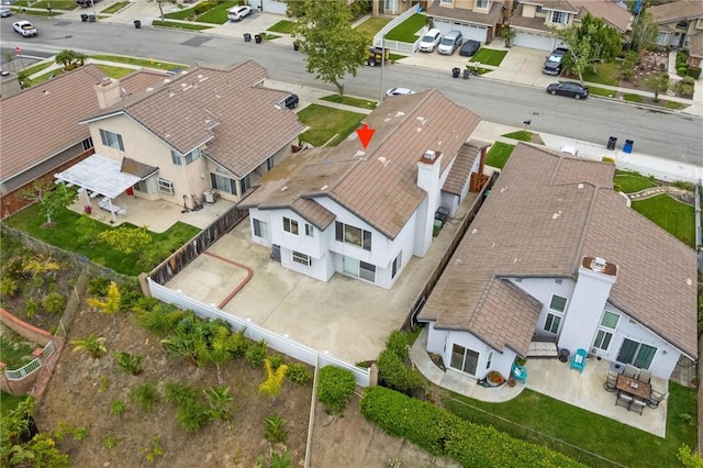 bird's eye view with a residential view