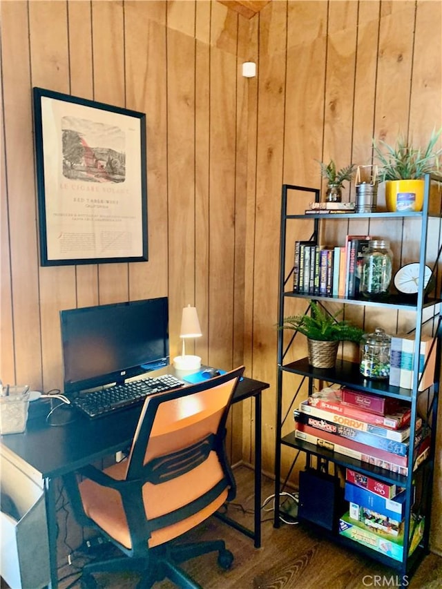 33010 Juniper Ln, Green Valley Lake, CA 92341 - office with wooden walls and wood finished floors