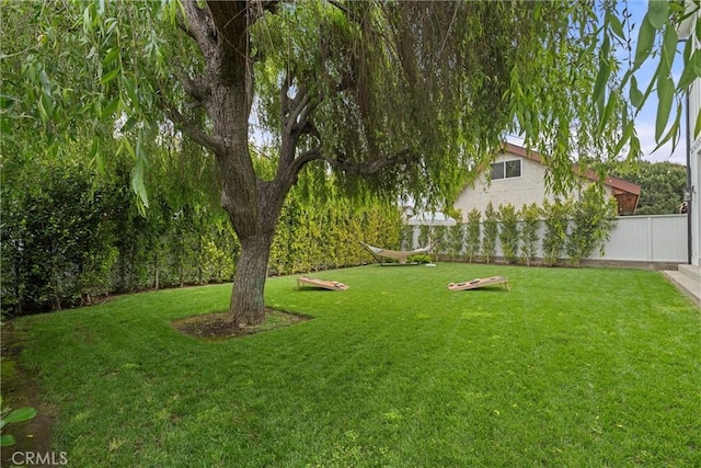 view of yard featuring fence