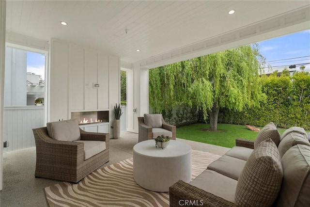 1311 18th St, Manhattan Beach, CA 90266 - view of patio / terrace with an outdoor living space with a fireplace