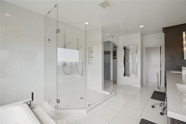 3 Via Pasa, San Clemente, CA 92673 - full bathroom with a stall shower, double vanity, and a bath