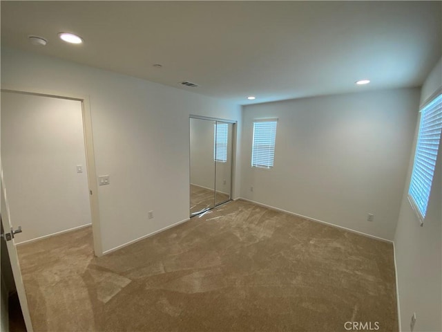 13110 Rosamond Ct, Hesperia, CA 92395 - unfurnished bedroom featuring carpet flooring, a closet, recessed lighting, and baseboards