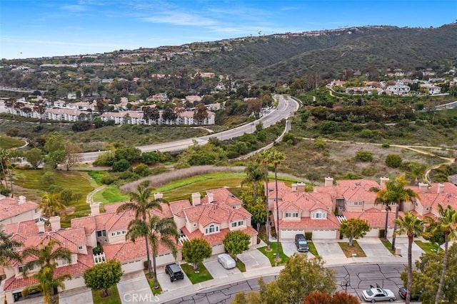 bird's eye view with a mountain view and a residential view