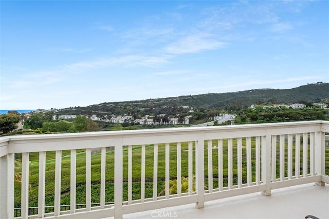 balcony with a mountain view