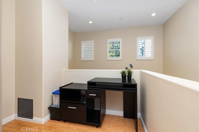 37 Rumford St, Ladera Ranch, CA 92694 - office with light wood-type flooring, recessed lighting, and baseboards