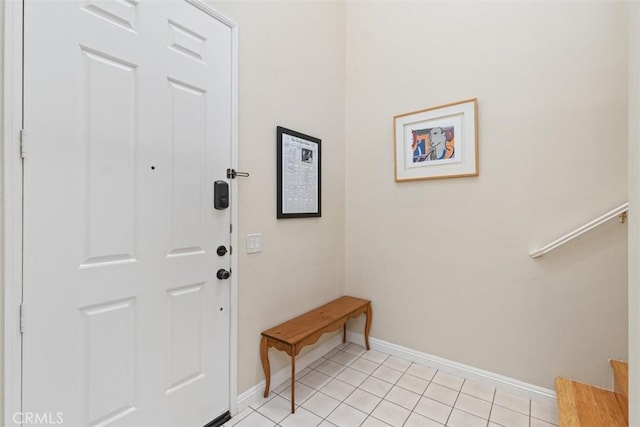 37 Rumford St, Ladera Ranch, CA 92694 - foyer entrance featuring baseboards, light tile patterned floors, and stairway