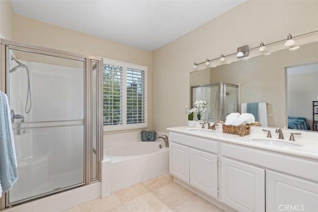 37 Rumford St, Ladera Ranch, CA 92694 - full bathroom featuring a stall shower, a bath, connected bathroom, and double vanity