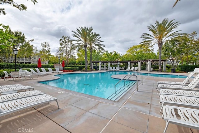 pool featuring a patio area