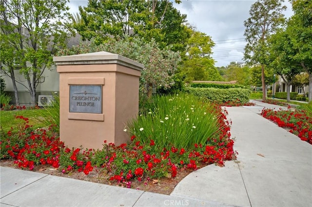 view of community sign