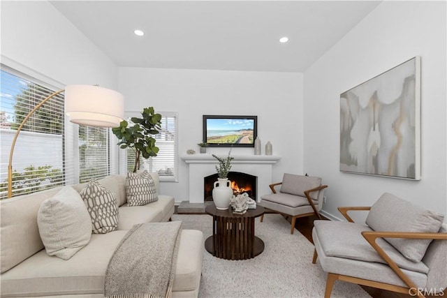 31 Terraza Del Mar, Dana Point, CA 92629 - living area featuring recessed lighting and a warm lit fireplace