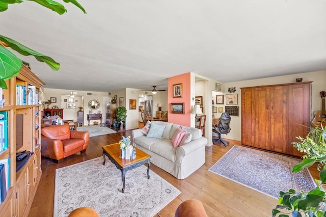 2564 Navarra Dr Unit 113, Carlsbad, CA 92009 - living room featuring light wood-type flooring and ceiling fan