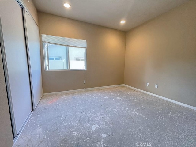 37016 Sabal Ave, Palmdale, CA 93552 - unfurnished bedroom featuring baseboards, recessed lighting, and a closet