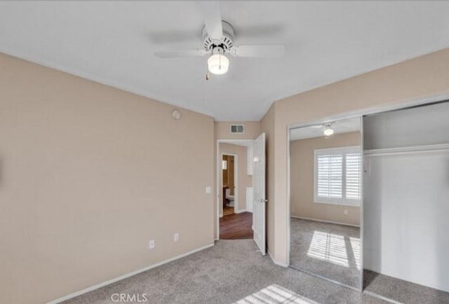 49 El Cencerro, Rancho Santa Margarita, CA 92688 - unfurnished bedroom featuring ceiling fan, baseboards, carpet, and a closet