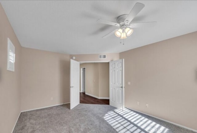 49 El Cencerro, Rancho Santa Margarita, CA 92688 - carpeted empty room with baseboards, ceiling fan, and visible vents