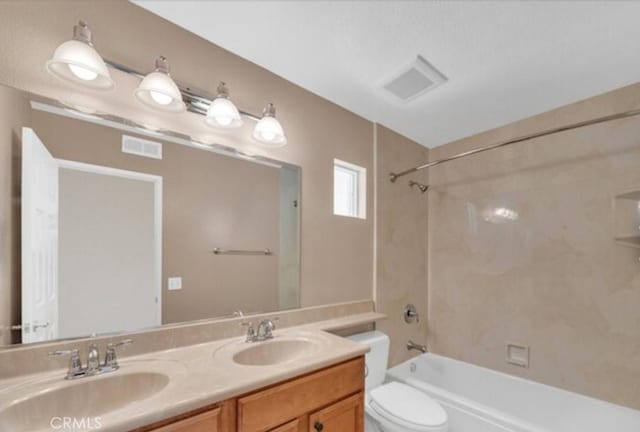 49 El Cencerro, Rancho Santa Margarita, CA 92688 - bathroom with visible vents, a sink, double vanity, and toilet