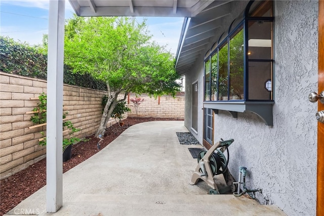 view of patio with a fenced backyard