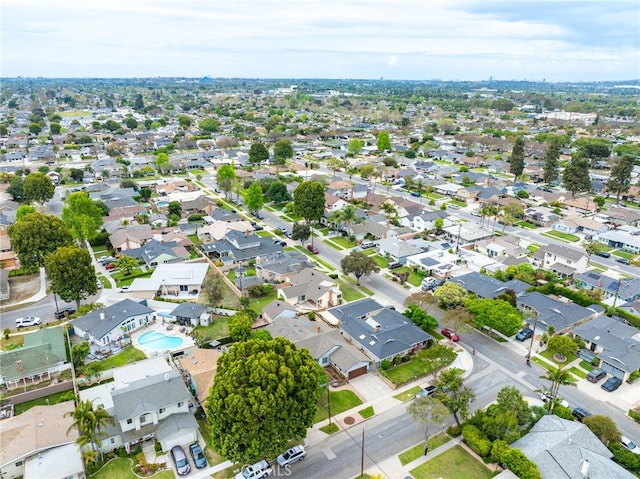 aerial view with a residential view
