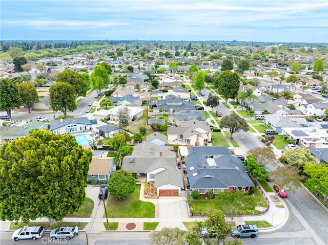 bird's eye view with a residential view