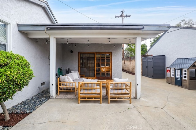 view of patio / terrace featuring an outdoor hangout area