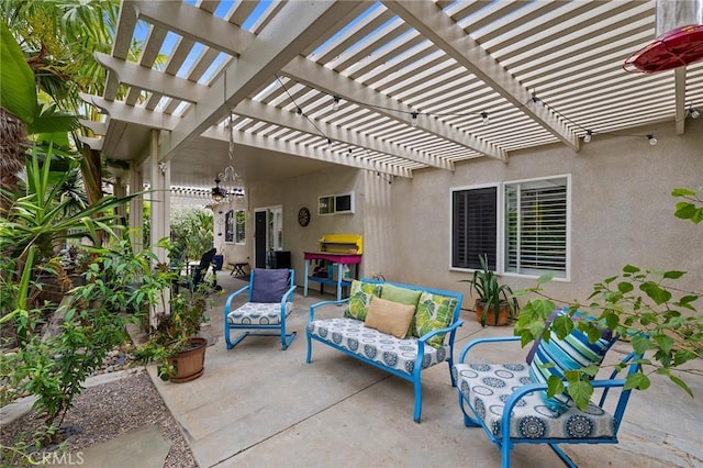 view of patio with a pergola