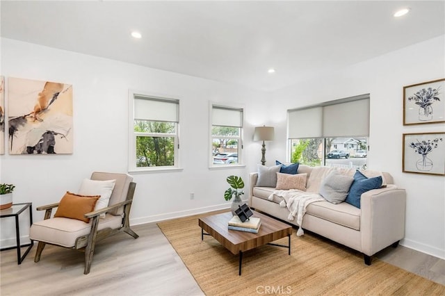 4301 W 138th St, Hawthorne, CA 90250 - living room with light wood-type flooring, baseboards, and recessed lighting