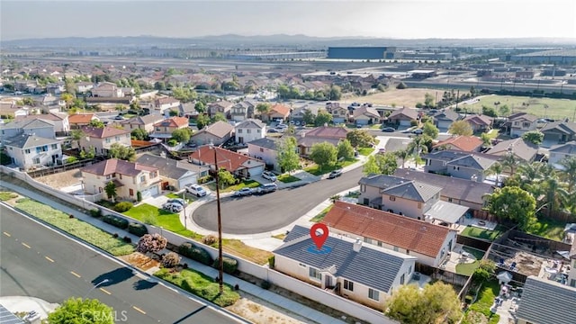 drone / aerial view with a residential view