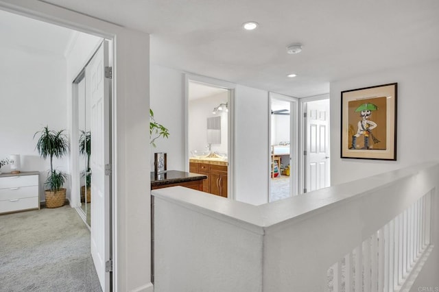 6755 Caminito Del Greco, San Diego, CA 92120 - corridor featuring light carpet and recessed lighting