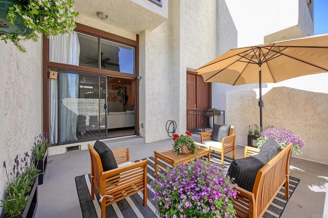 6755 Caminito Del Greco, San Diego, CA 92120 - view of patio featuring an outdoor living space