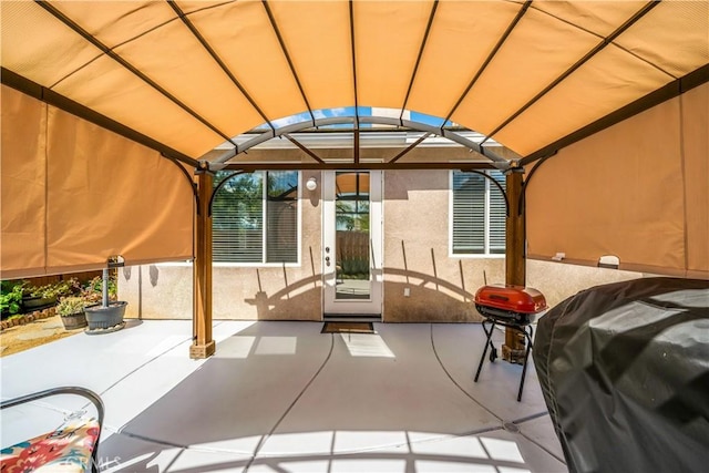 view of patio with area for grilling