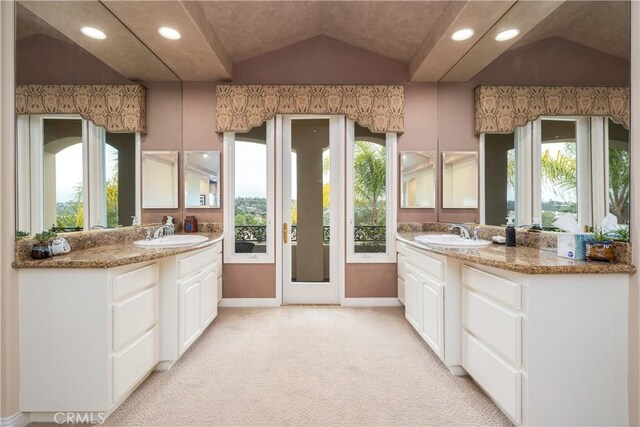 12 Santa Barbara Pl, Laguna Niguel, CA 92677 - bathroom featuring recessed lighting, two vanities, and a sink