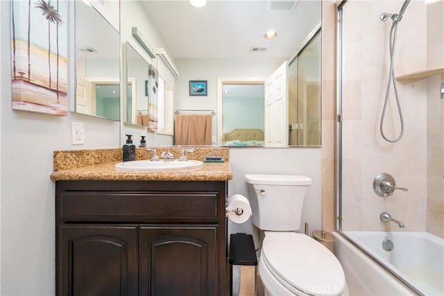 12 Santa Barbara Pl, Laguna Niguel, CA 92677 - full bath featuring bath / shower combo with glass door, toilet, visible vents, and vanity