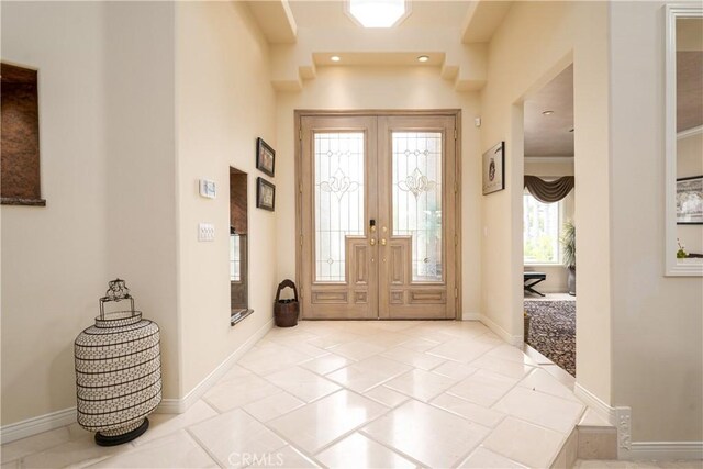 12 Santa Barbara Pl, Laguna Niguel, CA 92677 - foyer featuring recessed lighting, french doors, and baseboards