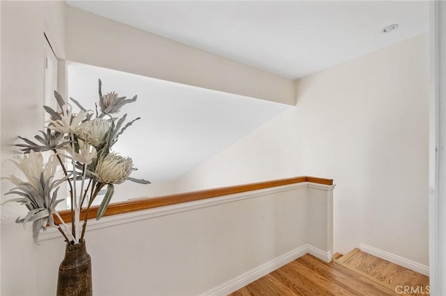interior space with baseboards and wood finished floors