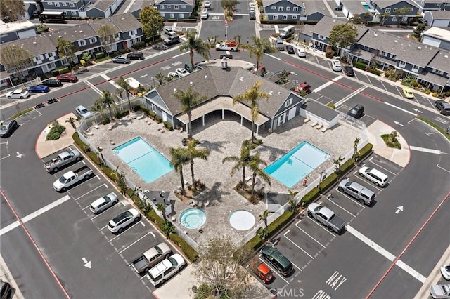 133 Morristown Ln, Costa Mesa, CA 92626 - aerial view of property's location featuring a pool area and nearby suburban area