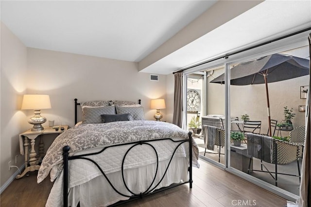 133 Morristown Ln, Costa Mesa, CA 92626 - bedroom with access to outside, wood finished floors, and baseboards