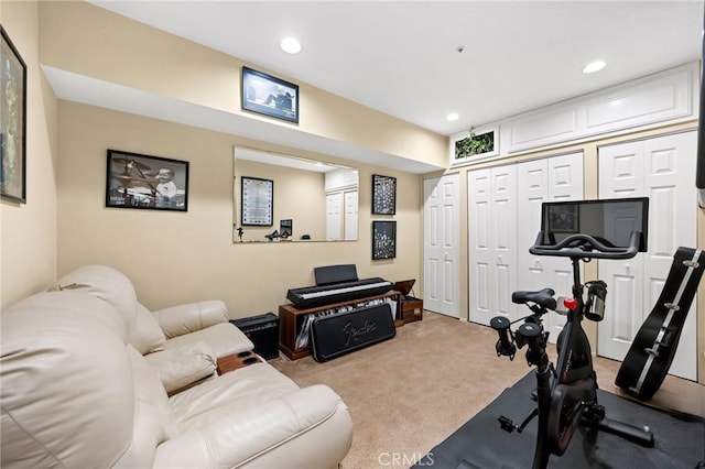 33435 Hubbard Rd, Acton, CA 93510 - workout area featuring carpet and recessed lighting