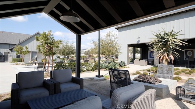 view of patio / terrace with an outdoor hangout area
